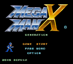 MegaMan X : Generation (Hack) — Title screen